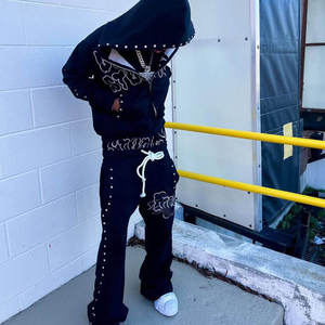 Two Piece Track Suit <b>Sets</b> Men Rhinestone Tracksuit Men's Track Suits Rhinestone Tracksuits <b>Sweatpants</b> <b>Set</b> - Product Image 5
