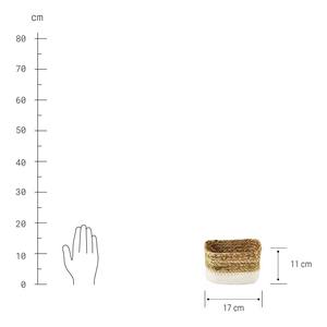 Water hyacinth <b>basket</b> with a white cotton <b>fabric</b> bottom Handmade <b>Storage</b> <b>Basket</b> Wholesale eco-friendly Made in Vietnam - Product Image 4