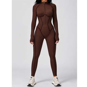Mono Deportivo Personalizado para Mujer, Manga Larga, con Cierre, para Yoga y Ejercicio - Product Image 2