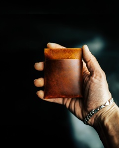 <b>RFID</b> <b>Blocking</b> Stitchless Leather <b>Wallet</b> Minimalist Card Holder Single Piece Cowhide Slim <b>Wallet</b> for Men Gift SLW-0003 - Product Image 6