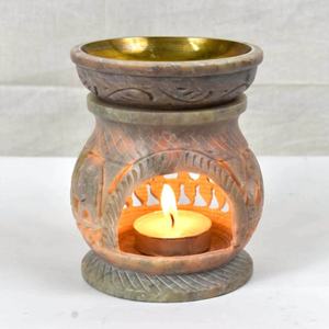 Quemador de aceite de piedra ópaca rústico hecho a mano | Quemador de aceite esencial de piedra | Venta al por mayor de quemadores de piedra ópaca | Quemador de aceite para regalo - Product Image 1