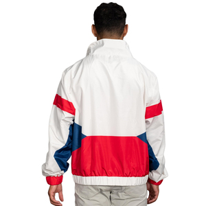 Men's Lightweight Hooded Stand Collar Zip-Up <b>Canvas</b> Windbreaker Jacket Custom Logo Retro 80s-90s <b>Colour</b> Block Waterproof - Product Image 3