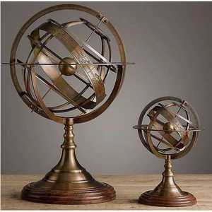 Indian Made Brass Armillary Globe with celestial rings With Centre Globe as Earth For The Display On <b>Desk</b> and office Wholesale - Product Image 4