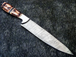 Premium Handcrafted Damascus Steel Hunting <b>Knife</b> Full Tang Fixed Blade Camping Survival <b>Knife</b> with Camel <b>Bone</b> <b>Handle</b> - Product Image 3