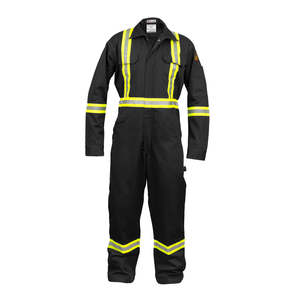 88% C/12% N มองเห็นได้ชัดเจนเสื้อผ้านิรภัยสีดำขนาดเล็กทนเปลวไฟ FR - Product Image 1
