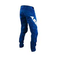 Pantalon de VTT pour homme blanc avec logo ASS, impression par transfert thermique, matière polyester et nylon, fermeture à boutons