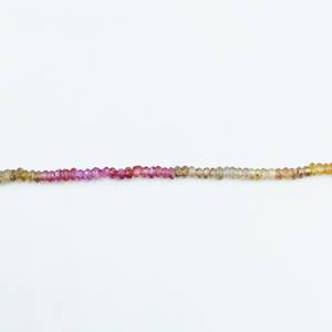 Perles facettées en saphir Tunduru naturel, forme Rondelle, 4 pouces, 4 mm, pour la fabrication de bijoux, vente en gros - Product Image 3