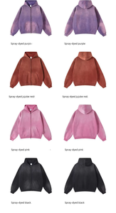 Hoodie Boxy Personnalisé en Coton, Style Vintage Usé, Zippé, Effet Délavé Acide, pour Hommes - Fabricant de Vêtements - Product Image 2