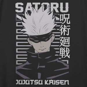 เสื้อยืดสตรีทแวร์ OEM วินเทจ โกโจ ซาตูโร ล้างสีสไตล์ไฮสตรีท ทรงหลวมสั่งทำพิเศษ พิมพ์ลายอนิเมะ ยูนิเซ็กส์ ลำลอง - Product Image 5