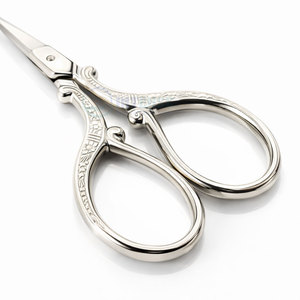 Silver Scroll Embroidery <b>Scissors</b> Premium Stainless Steel Fine Tip for <b>Sewing</b> Craft Tailoring Beauty Use - Product Image 2