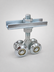 Premium zinc alloy double wheel <b>sliding</b> roller assembly precision bearing silent operation durable track hardware component - Product Image 1