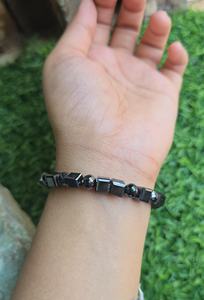 Perles de moissanite carrées noires de 8 pouces, forme ronde, facettées, perles de diamant de 7 mm rondes - Product Image 4