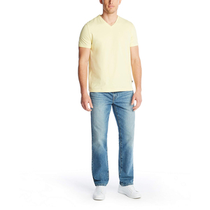 T-shirts pour hommes en coton blanc à logo frontal, coupe classique, col en V, manches courtes, respirants, séchage rapide, de haute qualité, personnalisés - Product Image 3