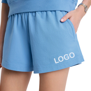 Shorts Deportivos Personalizados para Club de Bienestar Femenino, Jersey de Algodón Grueso Premium, 300 GSM, Teñido en Prenda, Elásticos - Product Image 1