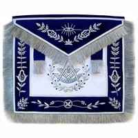 Tablier de Maître de Loge Maçonnique, Tablier de Maître Artisan Maçonnique MM, Sacs de Collier d'Officier, Tablier Maçonnique Bleu
