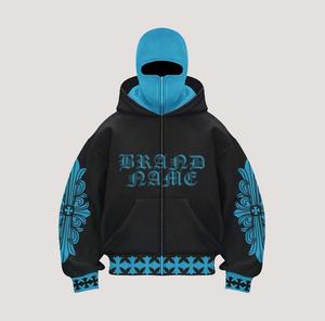 Custom Manufacture Cut & <b>Sew</b> Screen Printed SKI Mask Hoodie and Pant <b>Set</b> 100% Cotton Heavyweight 2 Piece Flared Tracksuit <b>Set</b> - Product Image 5