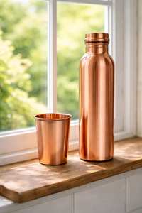 Botella de Agua de Cobre Martillado para Marcas de Marca Privada, Botella de Hidratación con Logotipo Personalizado para Tiendas Minoristas de Bienestar y Estilo de Vida - Product Image 3