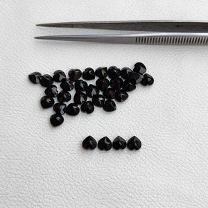 6mm Naturel Noir Onyx Coeur Coupe Facettes Pierres Précieuses En Vrac Pour La Fabrication De Bijoux IGI Certifié Onyx Pierre À Vendre Expédition Rapide Articles - Product Image 3