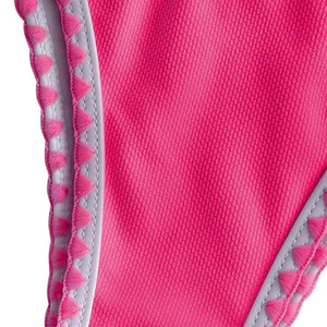 Conjunto de bikini rosa para mujer con ribetes en contraste y lazos ajustables, traje de baño de dos piezas - Product Image 5
