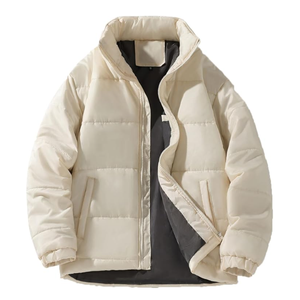 New Arrival Unisex Padded Bubble <b>Puffer</b> <b>Jacket</b> Custom Plain Dyed Warm Winter Down Coat with Stand Collar High Street Style - Product Image 5