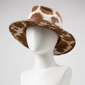 Sombrero de vaquero con estampado de vaca, unisex, para adultos, informal, para exteriores, estilo primavera-verano, con banda de cuero - Product Image 4
