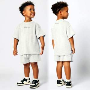 Ensemble short et t-shirt pour enfants, imprimé lettres USA, décontracté d'été, en fibre de bambou, deux pièces, hors taxes - Product Image 2