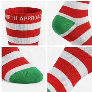 North Approach <b>Knee</b> <b>High</b> Striped <b>Socks</b> Red White Green Toe Breathable Casual Adult Winter <b>Socks</b> - Product Image 4
