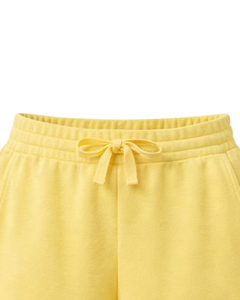 Custom Yellow Women Sweat Shorts Cotton Fleece Elastic Waist <b>Drawstring</b> Gym Casual Summer Shorts OEM Manufacturer Supplier - Product Image 5