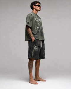 Top Quality Lightweight Summer Polyester Men T-Shirts Streetwear Casual Gym Wear <b>Tracksuit</b> Custom <b>Plain</b> T Shirt and Short Sets - Product Image 3