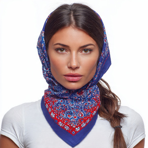 Pañuelo de Paisley con Estampado Personalizado, Pañuelo Cuadrado 100% Algodón, Pañuelo para la Cabeza Unisex 100% Algodón - Product Image 6