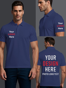 Custom Printed White Men's Cotton Polo Shirt Breathable Work Fashion Uniform Silk Screen Printed ODM Service Oeko-Tex Certified - Product Image 2