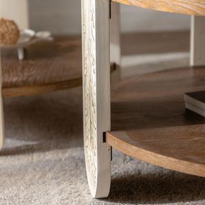 Tavolino da Caffè in Legno Intagliato Stile Palazzo con Doppio Ripiano, Tavolino Retrò e Piccolo Tavolino Laterale per Soggiorno - Product Image 5
