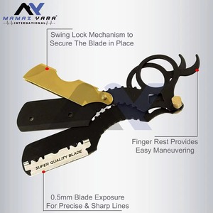 Navaja de Afeitar Profesional Clásica de Hoja Recta para Afeitado Preciso, Calidad de Salón, Navaja de Afeitar para Barba de Hombre - Product Image 6