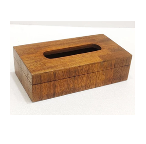 Porta pañuelos de madera de acacia artesanal, decorativo para mesa de comedor, hecho a mano, de alta calidad. - Product Image 4