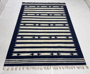 Alfombra Kilim de Lana de 60 Hilos, Tejida a Mano, Diseño Tribal Geométrico, Alfombra Plana para Sala de Estar Estilo Boho - Product Image 3