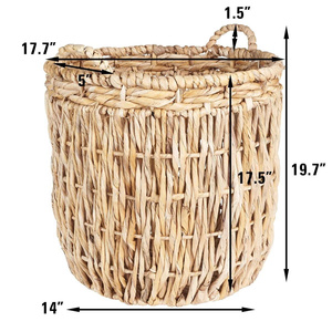 Panier de rangement en jacinthe d'eau naturelle avec poignée, fabriqué au Vietnam, prix de gros, OEM ODM, couleur au choix - Product Image 3