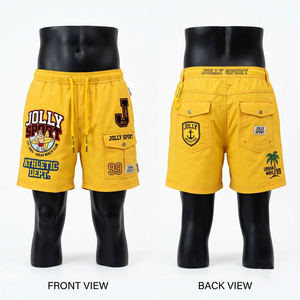 Premium 180 GSM Microfiber Yellow Swim <b>Shorts</b> Custom Embroidery Print <b>Patch</b> Logo Beach wear Logo <b>men's</b> <b>shorts</b> - Product Image 1