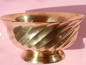Cuenco de Metal Dorado con Diseño Trenzado, Borde Acampanado y Base de Pedestal, Accesorios para Bodas, Cuenco de Boca Ancha para Flores, para Hogar, Hotel, Boda - Product Image 1