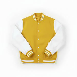 เสื้อแจ็คเก็ตวาร์ซิตี้ผู้ชาย สไตล์สตรีทแวร์ ผ้าคอตตอนผสม 290 GSM ทรงปกติ ติดกระดุมแป๊ก แขนยาว แฟชั่น นุ่มสบาย รับผลิตแบบ OEM - Product Image 4