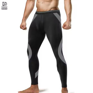 ออกแบบโลโก้ตามสั่ง MOQ ต่ำ กางเกงเลกกิ้งวิ่งผู้ชาย ระบายอากาศ แห้งเร็ว ผ้ายืดสแปนเด็กซ์/โพลีเอสเตอร์ สินค้ามาใหม่ ขายส่ง - Product Image 2