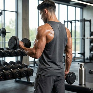 FIFOSPORTS Camiseta de Gimnasio Personalizada con Logotipo para Hombre, 100% Algodón Ecológico de Secado Rápido, Camiseta Deportiva para Entrenamiento Muscular, Venta al Por Mayor, OEM - Product Image 3