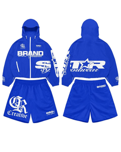 Custom Solid Lightweight <b>Knitted</b> Windbreaker High Quality Breathable Nylon Men's Summer Sport Stand Collar Custom Print <b>Set</b> - Product Image 2