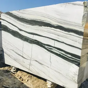 Losa de Mármol Blanco Panda, Piedra Natural de Alta Gama con Vetas Negras y Grises Oscuros, Diseño Moderno y Duradero para Decoración de Pisos de Sala de Estar - Product Image 3