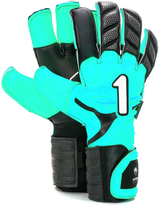 Guantes de portero de fútbol verde negro PU con protección completa para los dedos, antideslizantes, con correa ajustable para la muñeca, guantes profesionales para portero de fútbol. - Product Image 5