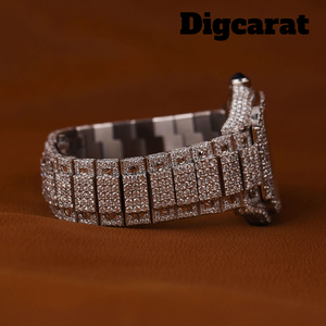 Reloj de Pulsera de Cuarzo de Acero Inoxidable con Diamantes de Moissanita para Hombre, de Lujo, con Incrustaciones, Ideal para Fiestas y Uso Diario, ¡Gran Oferta! - Product Image 3