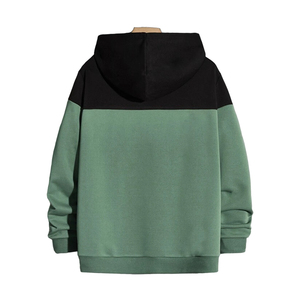 Conjunto de Sudadera con Capucha Unisex con Bloques de Color, Negro y Verde, Manga Larga, Chándal Informal para Adultos, Ropa de Otoño, Ajuste Holgado con Cordón - Product Image 5