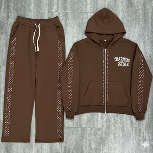 High Quality Custom logo Sweatpants and Hoodie Set <b>Sports</b> Suit Track Suits <b>Trousers</b> Two Piece Set Jogger Tracksuit for Men - Product Image 1