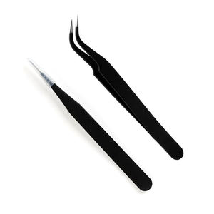 Juego de 4 Pinzas Profesionales de Acero Inoxidable para Extensión de Pestañas - Product Image 6