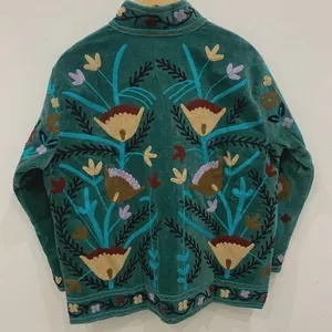 Best Selling Suzani Embroidery Jacket Women Cropped Floral Hippie <b>Coat</b> Warm Winter Outerwear Factory Price Wholesale - Product Image 3