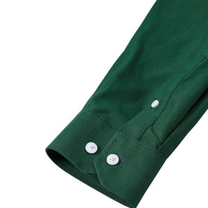 Camisa Oxford Ligera de Manga Larga para Hombre, Color Verde, Casual, Transpirable, Corte Entallado, Cuello con Botones y Bolsillo en el Pecho - Product Image 4